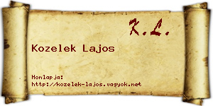 Kozelek Lajos névjegykártya
